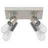 Projecteur de plafond 4 voies ajustable en nickel brossé E27 