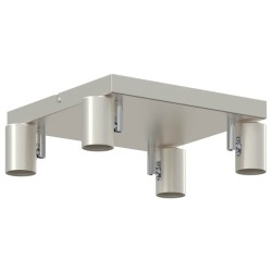 Projecteur de plafond 4 voies ajustable en nickel brossé E27 