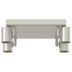 Projecteur de plafond 4 voies ajustable en nickel brossé E27 