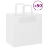 Sacs en papier 50 pcs avec poignées blanc 26x17x25 cm 