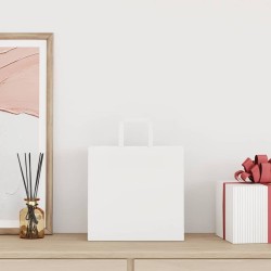 Sacs en papier 50 pcs avec poignées blanc 26x17x25 cm 