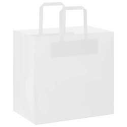 Sacs en papier 50 pcs avec poignées blanc 26x17x25 cm 
