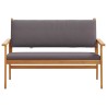 Banc de jardin avec coussins en bois d'acacia 