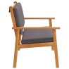 Banc de jardin avec coussins en bois d'acacia 