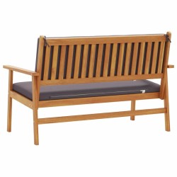 Banc de jardin avec coussins en bois d'acacia 