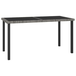 Table à dîner de jardin Gris 140x70x73 cm Résine tressée 