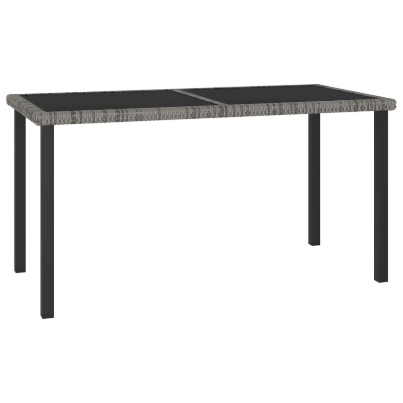 Table à dîner de jardin Gris 140x70x73 cm Résine tressée Table à dîner de jardin Gris 140x70x73 cm Résine tressée