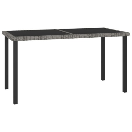 Table à dîner de jardin Gris 140x70x73 cm Résine tressée 