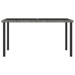 Table à dîner de jardin Gris 140x70x73 cm Résine tressée 