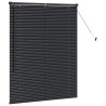 Store de Fenêtre avec des rideaux Autre Noir 100 x 130 cm Aluminium 