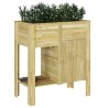 Bac de jardin surélevé avec rangement, 85 x 46 x 96 cm, en bois traité de pin. 