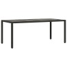 Table de jardin dessus en verre Noir 190x90x75cm Résine tressée 