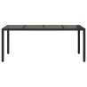 Table de jardin dessus en verre Noir 190x90x75cm Résine tressée 
