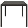 Table de jardin dessus en verre Noir 190x90x75cm Résine tressée 