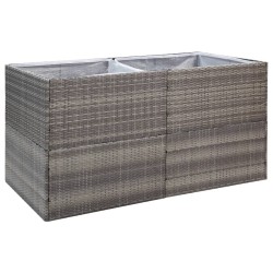 Jardinière Gris 157x80x80 cm Résine tressée 