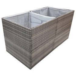 Jardinière Gris 157x80x80 cm Résine tressée 