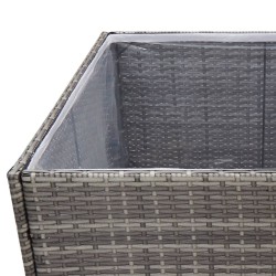 Jardinière Gris 157x80x80 cm Résine tressée 