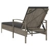 Chaise longue avec coussin gris 63x200x81 cm résine tressée 