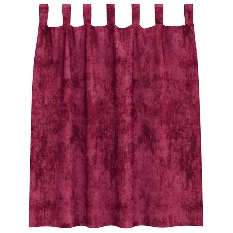 Ensemble de 2 rideaux en velours avec œillets rouge vin, 140 x 140 cm 