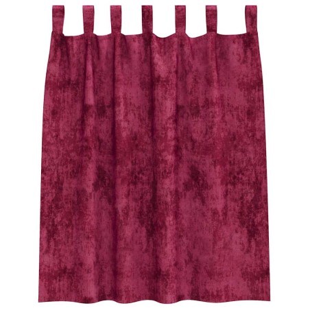Ensemble de 2 rideaux en velours avec œillets rouge vin, 140 x 140 cm 