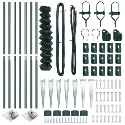 Jeu de Poteaux de Clôture Vert 1.2 x 10 m Acier galvanisé 