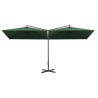 Parasol de jardin double avec mât en acier Vert 600x300 cm 
