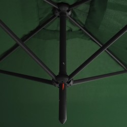 Parasol de jardin double avec mât en acier Vert 600x300 cm 