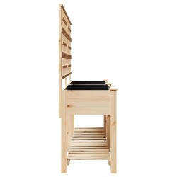 Jardinière avec treillis et étagère 203x53x152 cm en bois massif de sapin 