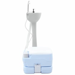 Toilettes de camping et stand de lavage des mains portables en bleu et blanc 