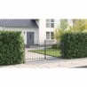 Portail de jardin avec un dessus en fer, double battant gris 100x300 cm en acier. 
