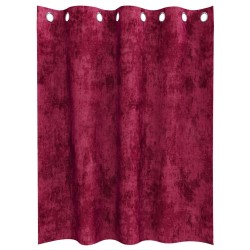 Rideaux en velours 2 pièces avec œillets rouge vin 140 x 140 cm 