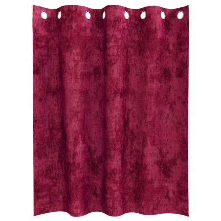 Rideaux en velours 2 pièces avec œillets rouge vin 140 x 140 cm 