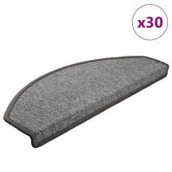 Tapis d'escalier 30 pcs gris foncé 65x24x4 cm 