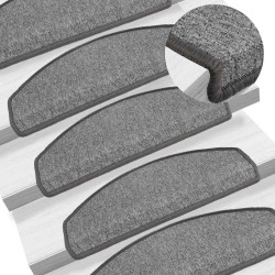 Tapis d'escalier 30 pcs gris foncé 65x24x4 cm 