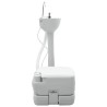 Toilettes de camping et support de lavage des mains portable Gris et Blanc 
