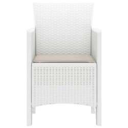 Chaises de jardin avec coussins 4 pcs Blanc 53 x 49 x 85 cm 
