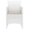 Chaises de jardin avec coussins 4 pcs Blanc 53 x 49 x 85 cm 