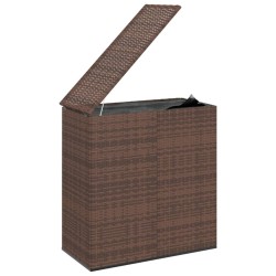 Boîte à coussins de jardin Résine tressée 100x49x103,5cm Marron 