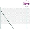 Jeu de Poteaux de Clôture Vert 1.6 x 10 m Acier galvanisé 