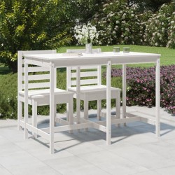 Table de jardin blanc 159,5x82,5x110 cm bois massif de pin 