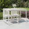 Table de jardin blanc 159,5x82,5x110 cm bois massif de pin 