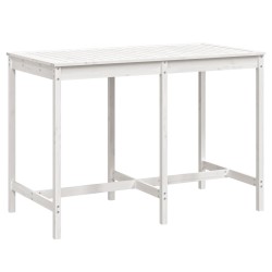 Table de jardin blanc 159,5x82,5x110 cm bois massif de pin 
