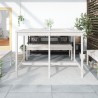 Table de jardin blanc 159,5x82,5x110 cm bois massif de pin 