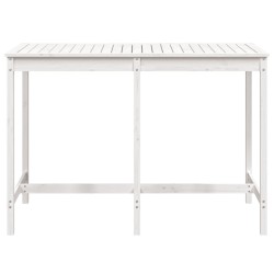 Table de jardin blanc 159,5x82,5x110 cm bois massif de pin 