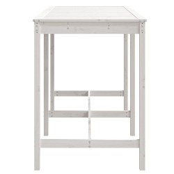 Table de jardin blanc 159,5x82,5x110 cm bois massif de pin 