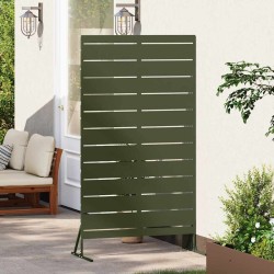 Écran de confidentialité vert olive 100x50x180 cm en acier 