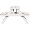 Table de pique-nique blanc 105x134x75 cm bois massif de pin 