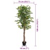 Citronnier artificiel avec 3 troncs vert 180 cm PP 