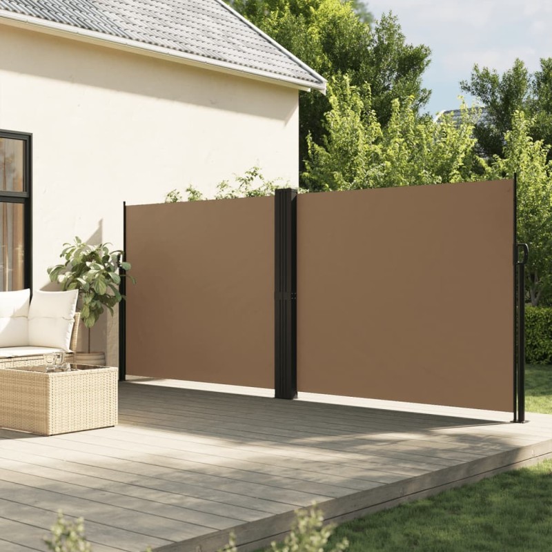 Auvent latéral rétractable taupe 180x600 cm 
