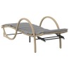 Chaise longue avec coussin beige 60x199x42 cm résine tressée 